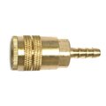 Interstate Pneumatics 1/4 Inch Industrial Brass Coupler x 1/4 Inch Barb CH443B